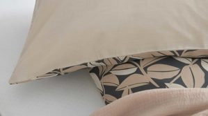 Bettwäsche-Set Interliving aus Stoff in Anthrazit Interliving Bettwäsche Serie 9131 floral anthrazitfarbener & beiger Baumwollsatin - ca. 135 x 200 cm