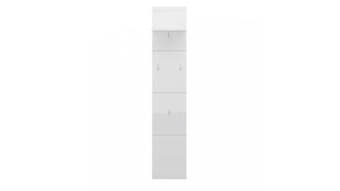 Garderobenpaneel Wojcik aus Holz in Weiß Garderobenprogramm Merano - Garderobenpaneel Hochglanzweiß & Alpinweiß - ca. 30 x 152 cm