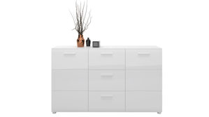 Kommode Wojcik aus Holz in Weiß Garderobenprogramm Merano - Kommode Hochglanzweiß & Alpinweiß - ca. 144 x 86 cm