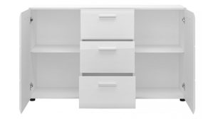 Kommode Wojcik aus Holz in Weiß Garderobenprogramm Merano - Kommode Hochglanzweiß & Alpinweiß - ca. 144 x 86 cm