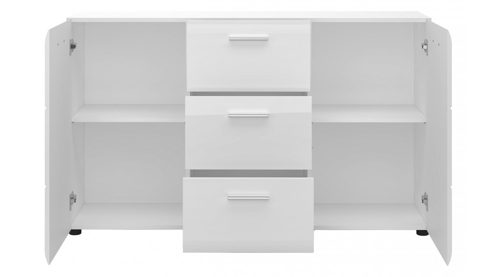 Kommode Wojcik aus Holz in Weiß Garderobenprogramm Merano - Kommode Hochglanzweiß & Alpinweiß - ca. 144 x 86 cm