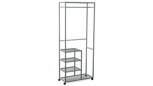 Rollgarderobe M2 kollektion aus Metall in Grau Kleiderständer Andorra Grau - Breite ca. 75 cm