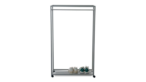Rollgarderobe M2 kollektion aus Metall in Grau Kleiderständer Andorra 4 Grau - Breite ca. 90 cm
