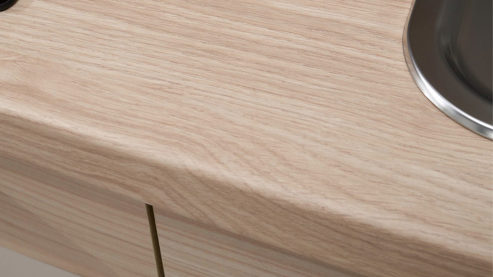 Küchenzeile Bega bbk aus Holz in Hellbraun Pantryküche Kaschmir & Riva Eiche – ca. 165 x 210 cm