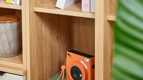 Regal Interliving aus Holz in Holzfarben Interliving Wohnzimmer Serie 2032 - Sideboard mit Regalkombination Sandbeige & Risseiche - Länge ca. 210 cm