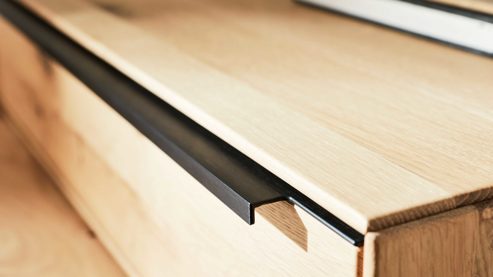 Wohnwand Interliving aus Holz in Holzfarben Interliving Wohnzimmer Serie 2020 - Wohnwand V15127 Asteiche & Risseiche – vierteilig, Breite ca. 329 cm