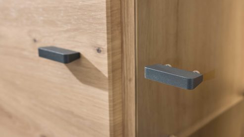 Highboard Interliving aus Holz in Holzfarben Interliving Wohnzimmer Serie 2110 - Highboard Alteiche - zweiteilig, Breite ca. 90 cm