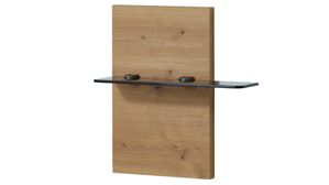 Bettgestell Interliving aus Holz in Holzfarben Interliving Schlafzimmer Serie 1034 – Bettgestell mit Konsolen Eiche Bianco & champagnerfarbenes Glas - Liegefläche ca. 180 x 200 cm