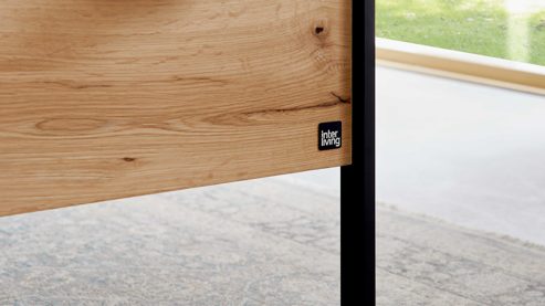 Komplettzimmer Interliving aus Holz in Hellgrau Interliving Schlafzimmer Serie 1034 – Schlafzimmermöbel-Set champagnerfarbenes Glas & Kernholz - Liegefläche ca. 180 x 200 cm