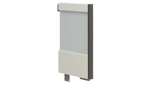 Möbelbeleuchtung Interliving aus Holz in Dunkelgrau Interliving Schlafzimmer Serie 1033 – Bettgestell mit Konsolen und Licht lavafarbenes Kunstleder, weißes Glas & Holz - Liegefläche ca. 180 x 200 cm