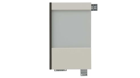 Möbelbeleuchtung Interliving aus Holz in Dunkelgrau Interliving Schlafzimmer Serie 1033 – Bettgestell mit Konsolen und Licht lavafarbenes Kunstleder, weißes Glas & Holz - Liegefläche ca. 180 x 200 cm