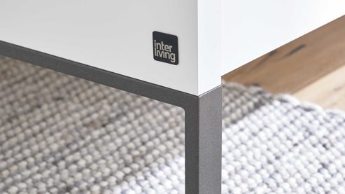 Komplettzimmer Interliving aus Holz in Weiß Interliving Schlafzimmer Serie 1033 – komplettes Schlafzimmer weißes Glas - vierteilig