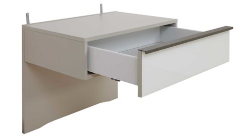 Komplettzimmer Interliving aus Holz in Hellgrau Interliving Schlafzimmer Serie 1032 – Komplettzimmer mit Wäschekommode Kieselgrau & Weiß - Liegefläche ca. 180 x 200 cm