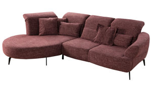 Ecksofa Steinpol sit&more aus Stoff in Dunkelrot Polsterprogramm Dance - Ecksofa auberginefarbener Chenillebezug - Stellfläche ca. 208 x 313 cm