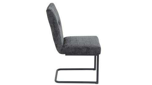 Schwingstuhl Hela aus Stoff in Anthrazit Schwingstuhl Cleo Anthrazit & schwarzes Metall