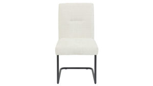 Schwingstuhl Hela aus Stoff in Beige Schwingstuhl Cleo Creme & schwarzes Metall