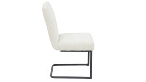 Schwingstuhl Hela aus Stoff in Beige Schwingstuhl Cleo Creme & schwarzes Metall