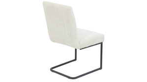 Schwingstuhl Hela aus Stoff in Beige Schwingstuhl Cleo Creme & schwarzes Metall