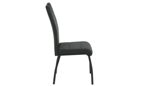 Vierfußstuhl Hela aus Stoff in Anthrazit Polsterstuhl Petra S Anthrazit & schwarzes Metall