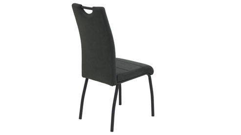 Vierfußstuhl Hela aus Stoff in Anthrazit Polsterstuhl Petra S Anthrazit & schwarzes Metall