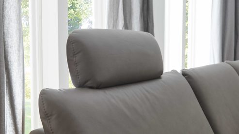 Kopfstütze modulmaster aus Leder in Grau Modulmaster MM-PN1184 - Kopfstütze steingraues Leder Vivre - ca. 70 x 25 cm