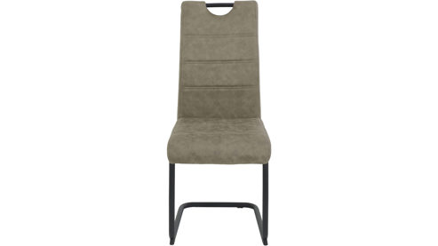 Schwingstuhl Hela aus Stoff in Beige Schwingstuhl Dunja S schlammfarben & schwarzes Metall