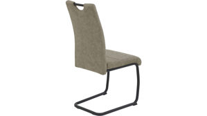 Schwingstuhl Hela aus Stoff in Beige Schwingstuhl Dunja S schlammfarben & schwarzes Metall