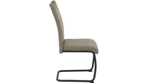 Schwingstuhl Hela aus Stoff in Beige Schwingstuhl Dunja S schlammfarben & schwarzes Metall