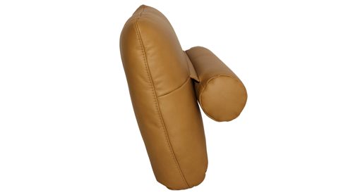 Einzelkissen modulmaster aus Leder in Gelb Modulmaster MM-PN1183 - Kissen mit Rolle kurkumafarbenes Leder Vivre - 80 x 50 cm