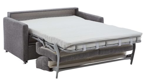 Schlafsofa comfortmaster besser sitzen, liegen, leben aus Stoff in Grau Comfortmaster Schlafsofa Molto mit Faltbett-Funktion grauer Webstoff 2-6989& Chromfüße - Breite ca. 156 cm