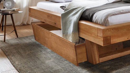 Bettkasten WOODS & TRENDS aus Holz in Holzfarben 3S frankenmöbel Bettschublade BE-0589 geölte Wildeiche