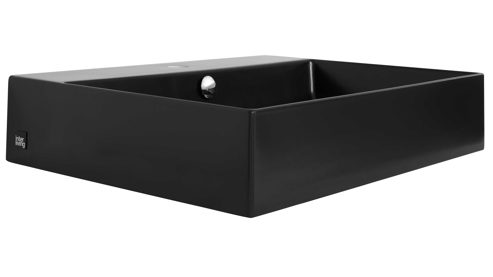 Badmöbel-Set Interliving aus Holz in Schwarz Interliving Bad Serie 7340 - Waschtischkombination Mattschwarz & Vikings Oak – Breite ca. 100 cm