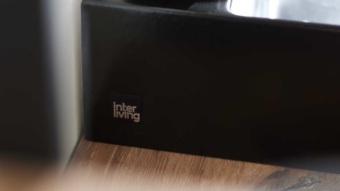 Badmöbel-Set Interliving aus Holz in Schwarz Interliving Bad Serie 7340 - Waschtischkombination Mattschwarz & Vikings Oak – Breite ca. 100 cm