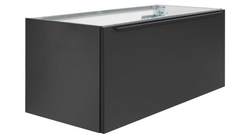 Badmöbel-Set Interliving aus Holz in Schwarz Interliving Bad Serie 7340 - Waschtischkombination Mattschwarz & Vikings Oak – Breite ca. 100 cm