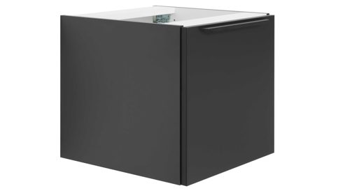 Badmöbel-Set Interliving aus Holz in Schwarz Interliving Bad Serie 7340 - Waschtischkombination Mattschwarz & Vikings Oak – Breite ca. 145 cm