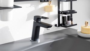 Mischbatterie Interliving aus Metall in Schwarz Interliving Bad Serie 7317 – Waschtisch-Armatur mattschwarzes Metall