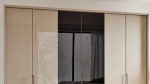 Passepartout Interliving aus Holz in Hellgrau Interliving Kleiderschrank Serie 1205 – Passepartoutrahmen Kieselgrau - für ca. 300 cm Breite