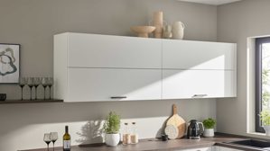 Einbauküche culineo® aus Holz in Weiß Culineo® Einbauküche C615 mit Einbaugeräten Alpinweiß & Walnuss - Stellfläche ca. 280 x 305 cm