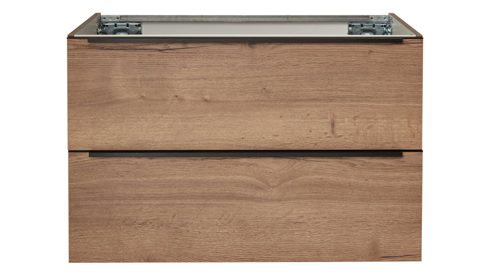 Waschtisch-Set / Waschbecken-Set Interliving aus Holz in Holzfarben Interliving Bad Serie 7402 – Waschtisch mit Unterschrank Havanna Eiche – Breite ca. 90 cm