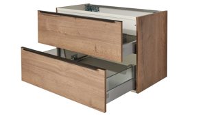 Waschtisch-Set / Waschbecken-Set Interliving aus Holz in Holzfarben Interliving Bad Serie 7402 – Waschtisch mit Unterschrank Havanna Eiche – Breite ca. 90 cm