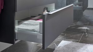 Badmöbel-Set Interliving aus Holz in Schwarz Interliving Bad Serie 7945 - Badmöbel-Set Graphitschwarz