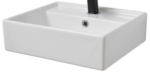 Waschtisch-Set / Waschbecken-Set Interliving aus Holz in Schwarz Interliving Bad Serie 7961 - Waschtischkombination graphitschwarzes Lacklaminat & weiße Keramik