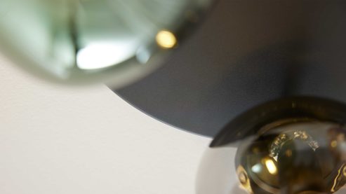 Deckenleuchte Interliving aus Glas in Mehrfarbig Interliving Leuchten Serie 9350 - Deckenlampe Glas in Amber, Grün & Rauch - Durchmesser ca. 39 cm