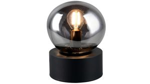 Tischleuchte Interliving aus Glas in Grau Interliving Leuchten Serie 9350 - Tischlampe rauchfarbenes Glas - Höhe ca. 19 cm