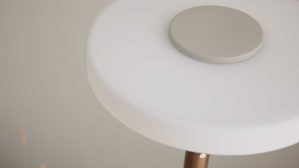 Stehleuchte Interliving aus Metall in Hellgrau Interliving Leuchten Serie 9351 - Stehlampe warmgraues & kaffeefarbenes Metall - Höhe ca. 160 cm