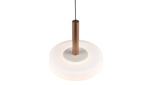 Pendelleuchte Interliving aus Metall in Hellgrau Interliving Leuchten Serie 9351 - Hängelampe warmgraues & kaffeefarbenes Metall - ein Lampenschirm