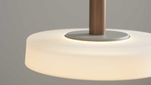 Pendelleuchte Interliving aus Metall in Hellgrau Interliving Leuchten Serie 9351 - Hängelampe warmgraues & kaffeefarbenes Metall - drei Lampenschirme