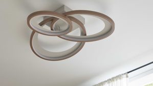 Deckenleuchte Interliving aus Metall in Hellgrau Interliving Leuchten Serie 9353 - Deckenlampe warmgraues & kaffeefarbenes Metall - ca. 69 x 60 cm