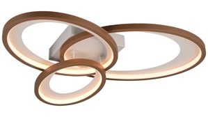 Deckenleuchte Interliving aus Metall in Hellgrau Interliving Leuchten Serie 9353 - Deckenlampe warmgraues & kaffeefarbenes Metall - ca. 69 x 60 cm