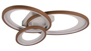 Deckenleuchte Interliving aus Metall in Hellgrau Interliving Leuchten Serie 9353 - Deckenlampe warmgraues & kaffeefarbenes Metall - ca. 69 x 60 cm